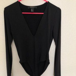 Forever 21 Black Long Bodysuit Size Medium